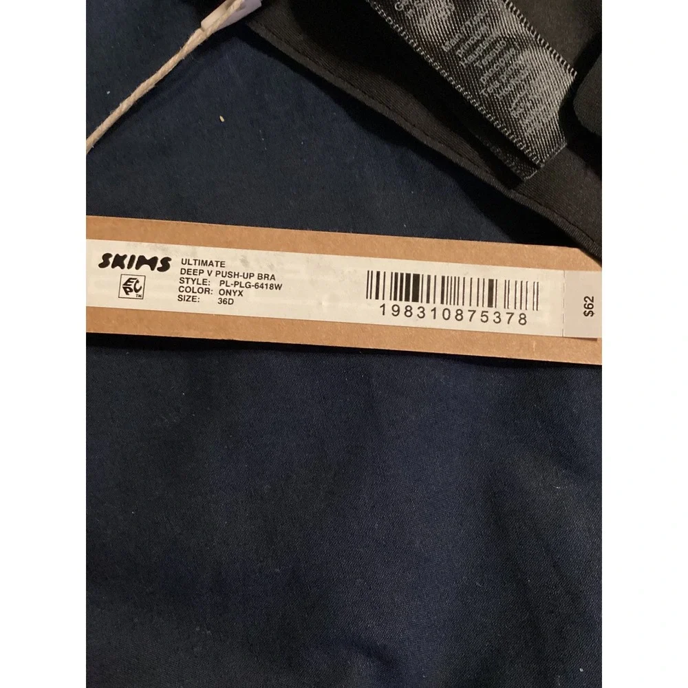 Skims Ultimate Deep V Push-Up Bra Onyx Black 36D NWT - Picture 5 of 5